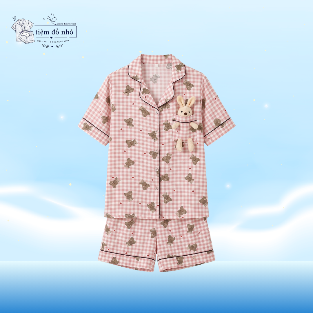 Bộ Đồ Ngủ Gấu Kẻ Caro Dịu Êm - Ảnh 4