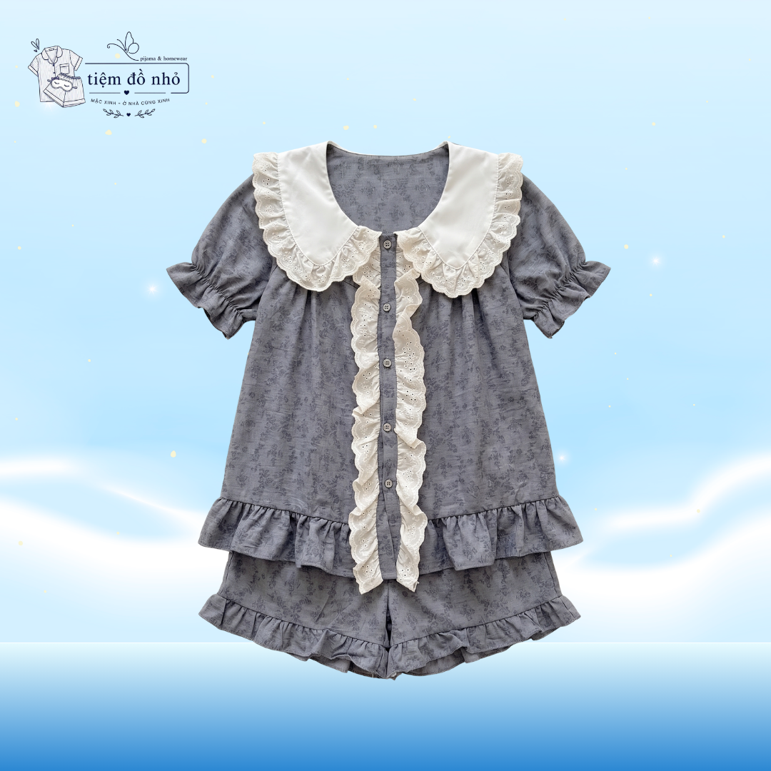 Bộ Đồ Ngủ Ren Cổ Bèo Vintage - Ảnh 5