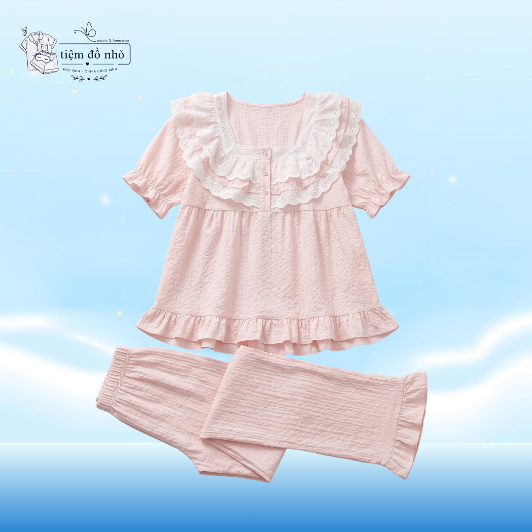 Bộ Đồ Ngủ Ren Bèo Dịu Êm Mùa Hè - Ảnh 4