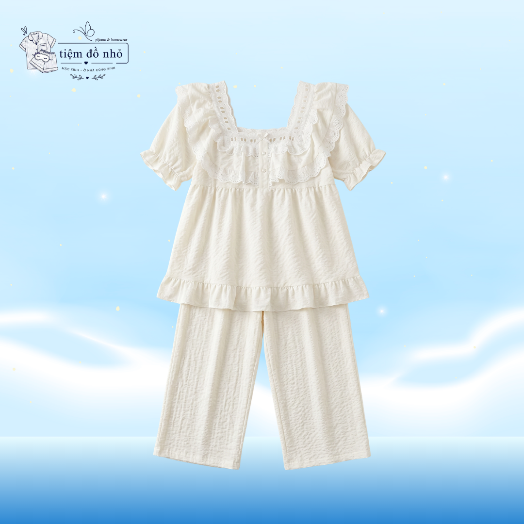 Bộ Đồ Ngủ Ren Bèo Dịu Êm Mùa Hè - Ảnh 2