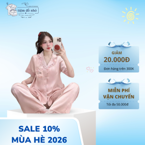Bộ pijama nữ mặc nhà tay ngắn quần dài