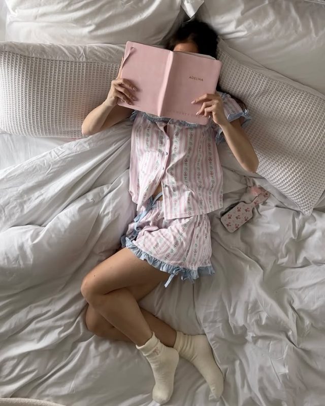 pijama đũi tay ngắn nữ