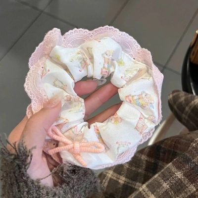 dây buộc tóc cute nơ hồng