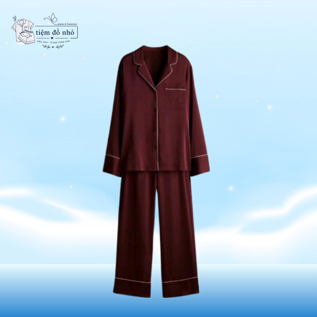 Bộ Pijama Nam Nữ, Bộ Đồ Ngủ Dài Tay Chất Liệu Vải Lụa Satin Cao Cấp 2026 - Ảnh 3