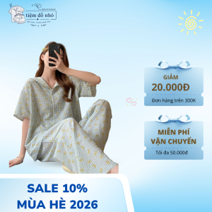 Set bộ Pijama nữ tay ngắn quần dài kẻ caro