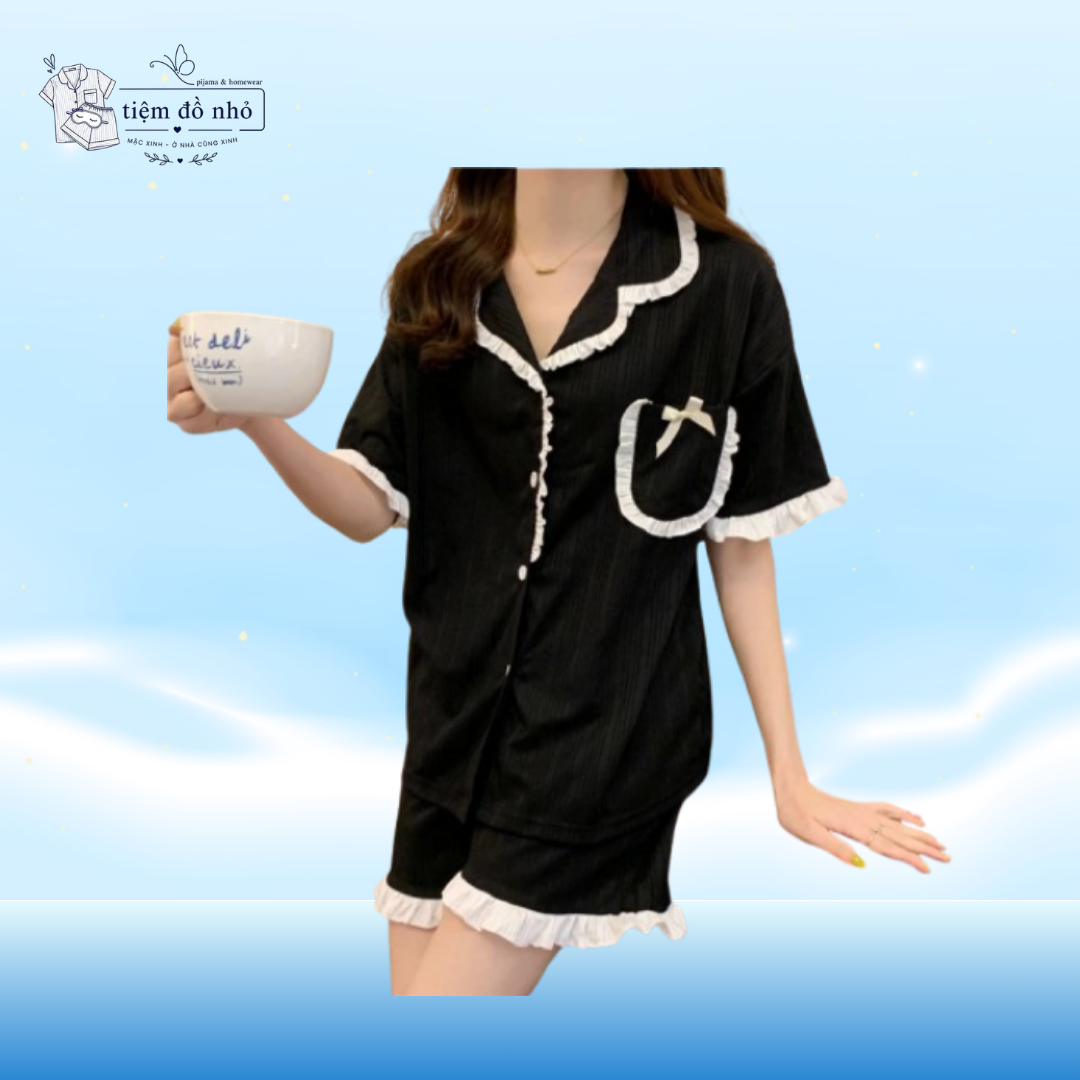 Đồ ngủ cao cấp màu đen ren nữ, phong cách mới xuân hè. - Ảnh 3