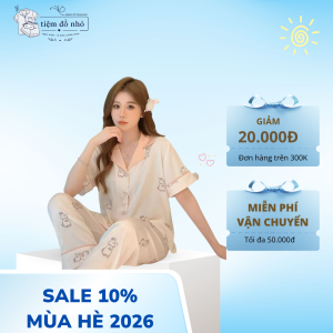 Bộ đồ ngủ Pijama cổ ven tay ngắn quần dài hot hit 2026