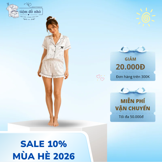 Set Pijama Lụa Nơ Xinh 4 Màu – Đồ Ngủ Nữ Ngắn Tay Mùa Hè Mềm Mịn, Dễ Thương - Ảnh 3