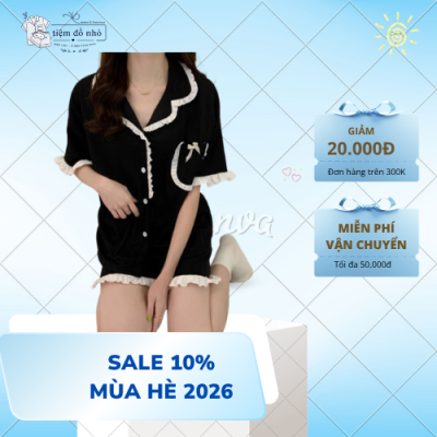 Đồ ngủ cao cấp màu đen ren nữ, phong cách mới xuân hè.