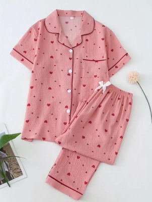Bộ Pijama Nữ Mặc Nhà Tay Ngắn