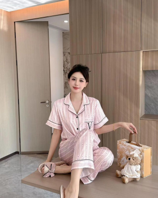 Bộ Đồ Ngủ Pijama Nữ Quần Dài Tay Ngắn
