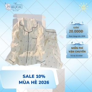Bộ ngủ pijama nữ nhiều hoạ tiết dài tay mặc nhà chất đũi mềm mát 2026