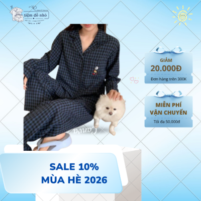 SÉT BỘ PIJAMA KẺ MICKEY TAY DÀI QUẦN DÀI SIU HÓT 2026