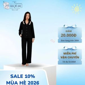 Đồ ngủ cao cấp màu đen ren nữ, phong cách mới xuân hè.